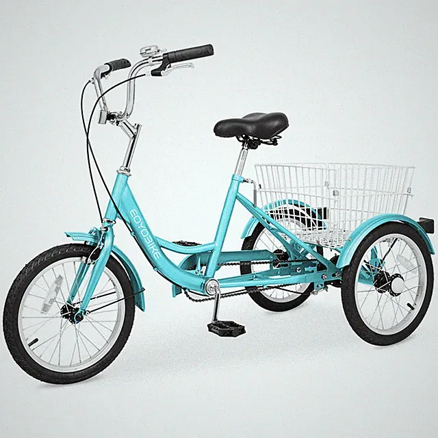 16 inch Tires Tricycles Lightweight Trike with Large Rear Basket for Kids Riding