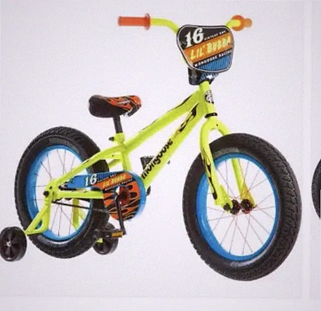 16" Mongoose Lil Bubba Boys' Fat Tire Kids Bike, Neon Yellow