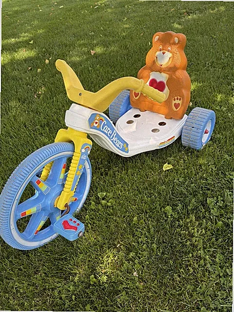 1980s Care Bears Big Wheel Kids Tricycle Rare Power Cycle Care Bear Shaped Seat