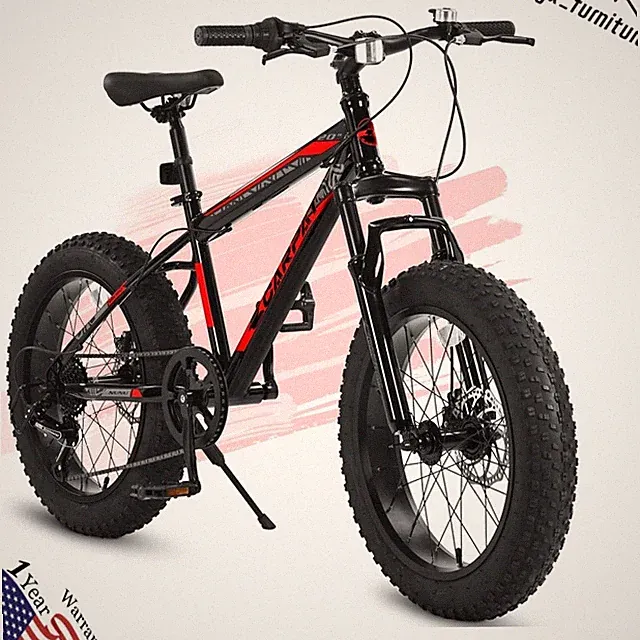 20 Inch 7 Speed Kids Bike,4" Inch Wide Fat Tire Mountain Bike for Ages 8-12 Old