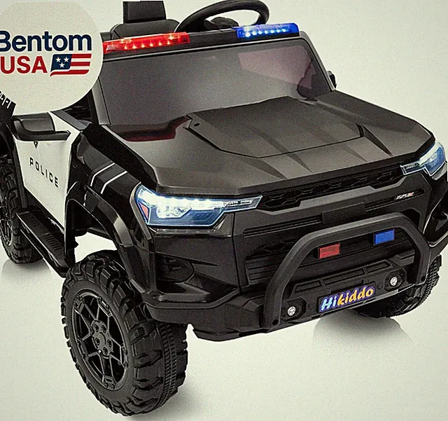 24V 10Ah Electric Police Car Ride on Toy for Big Kids, 4WD 2 Seater Kids Ride on