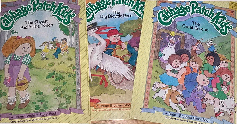 3 “CABBAGE PATCH KIDS" HB Books: Great Rescue, Big Bicycle Race,Shyest Kid