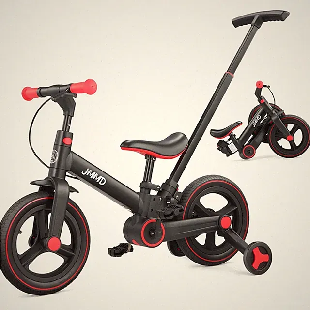 6 in 1 Toddler Bike with Push Handle for Kids 18-60 Months, 12" Foldable Bala...
