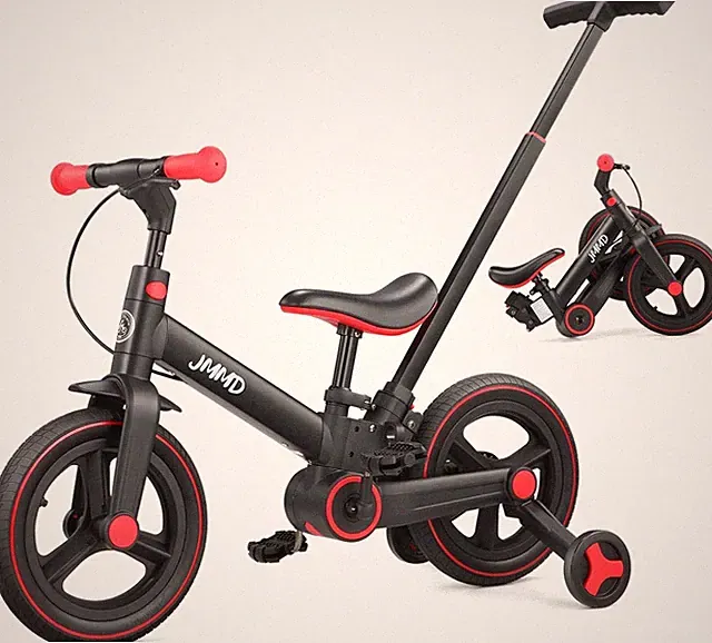 6 in 1 Toddler Bike with Push Handle for Kids 18-60 Months, 12" Foldable Balance