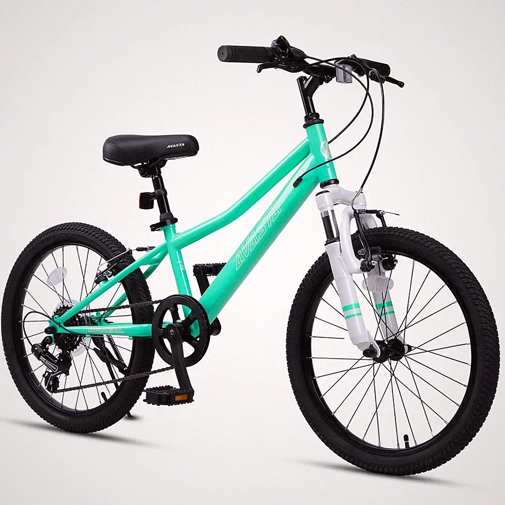 AVASTA 20'' Big Kids Mountain Bike for Age 6 7 8 9 10 11 20 Inch, Mint Green