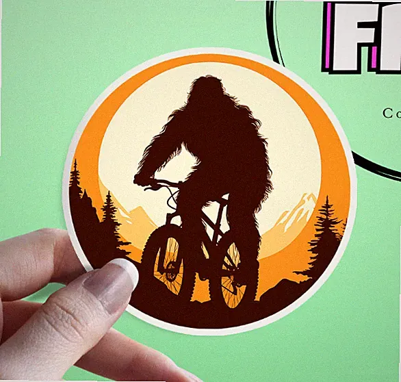 Bigfoot Sticker: Mountain Bike Sasquatch, Funny BMX Bicycle Waterproof Sticker