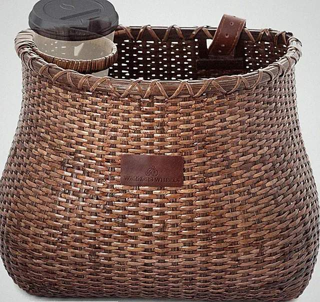 Bike Basket Front for Women'S and Mens Cruiser with Coffee Cup Holder, Handmade