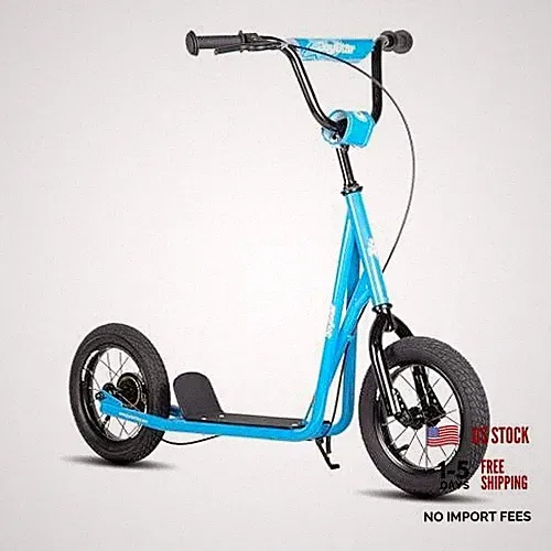 Blue 12" Big Wheel Kick Scooter for Ages 5-9 Years