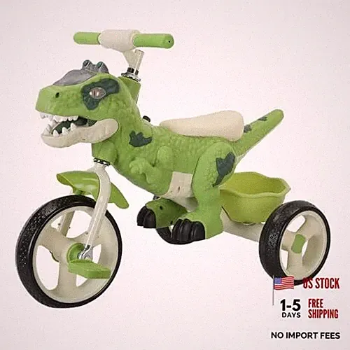 Dinosaur Kids Tricycle for Rider- Toddlers Kid Trike Bike Big Wheel with Green