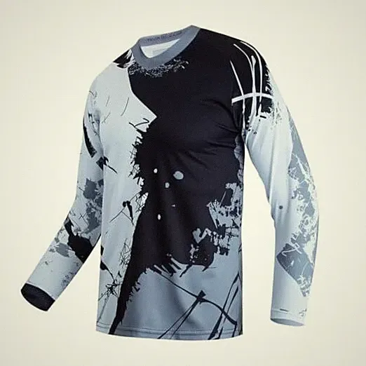 Dirt Bike Jersey for Youth, Kids Mountain Bicycle Shirt Long 12 Years Gray