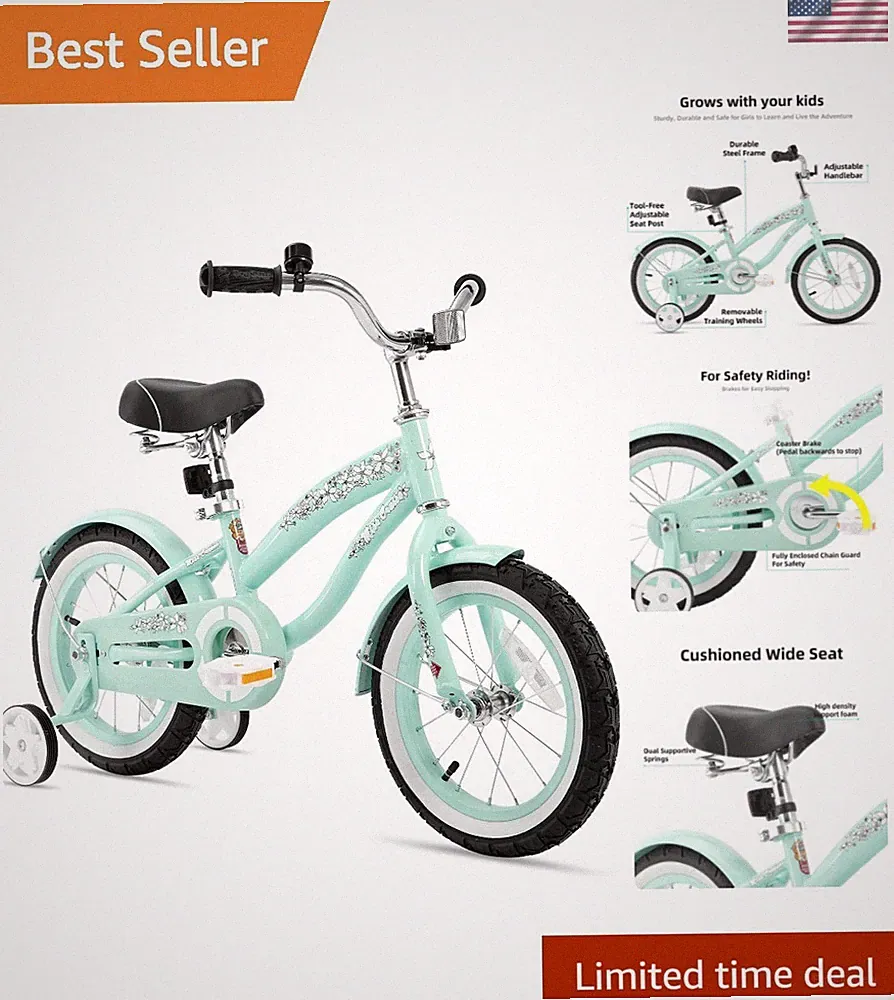 Elegant Kids Beach Cruiser Bike - 12 14 16 Inch with Personalization & Safety