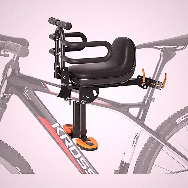 Foldable Child Bike Seat with Backrest & Cushion