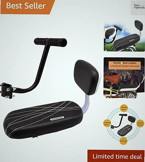 Kids Bike Seat, Bicycle Rear Seat for Kids Bicycle Seat with Backrest Cushion...