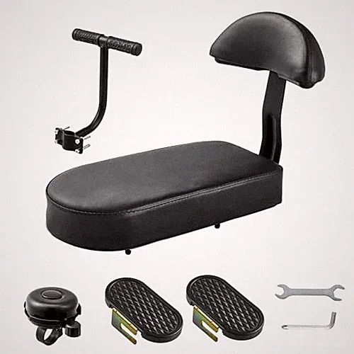 Kids Bike Seat Set, Comfort Bike Seat with Backrest, Wide Child Bicycle Rear