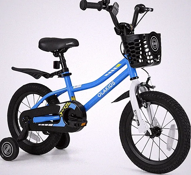 Kids Bike with Training Wheels, Adjustable Seat & Handbrake for Ages 3-8