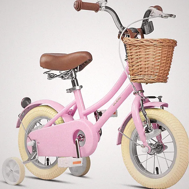Kids Cruiser Bike Retro 12-20 Inch Wicker Basket Training Wheels