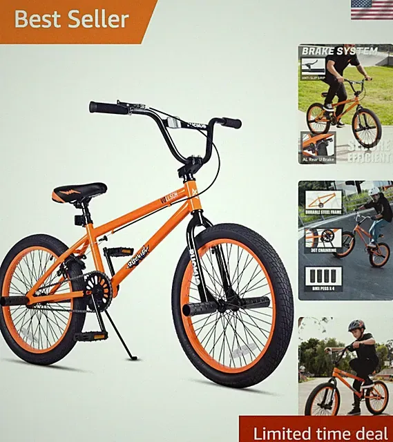 Kuckus 20-Inch Freestyle BMX Bike for Kids with 4 Pegs - Perfect for Beginners!