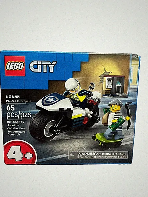 LEGO City Police Motorcycle Chase Building Toy for Kids: 60455