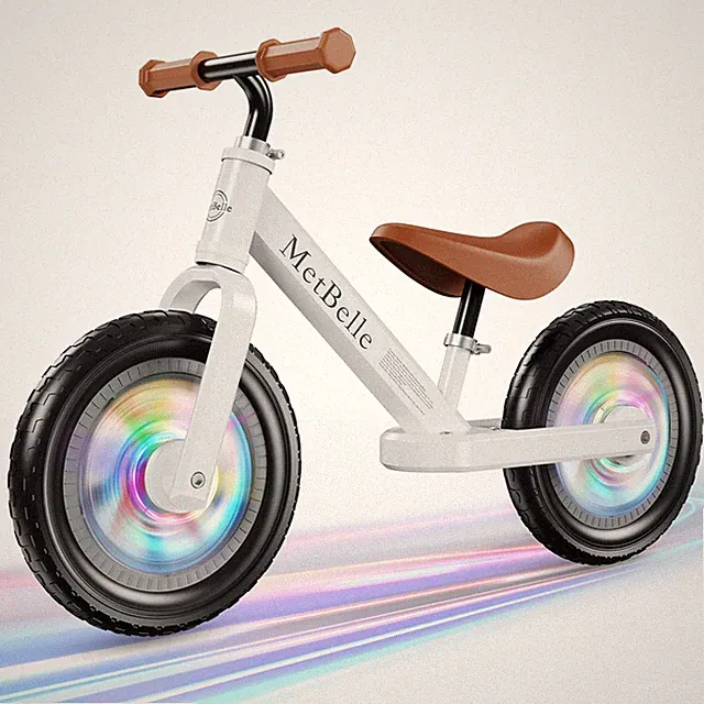 MetBelle Toddler Balance Bike 1-3 Year Old,12" No Pedal Kids Large, White