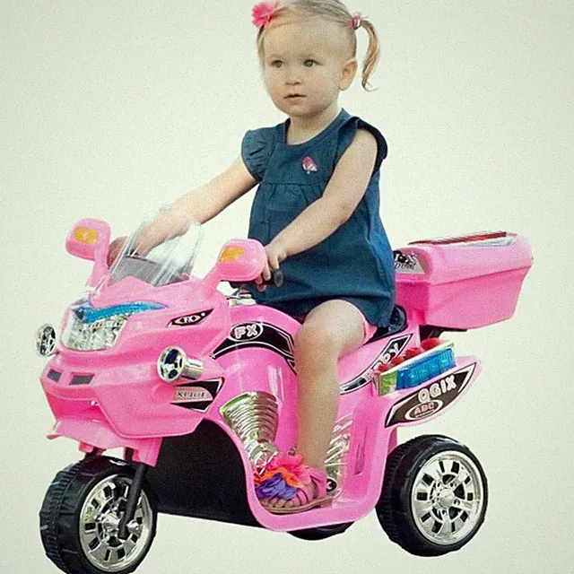 Pink 3-Wheel Kids Motorcycle Toy - Electric Ride-on